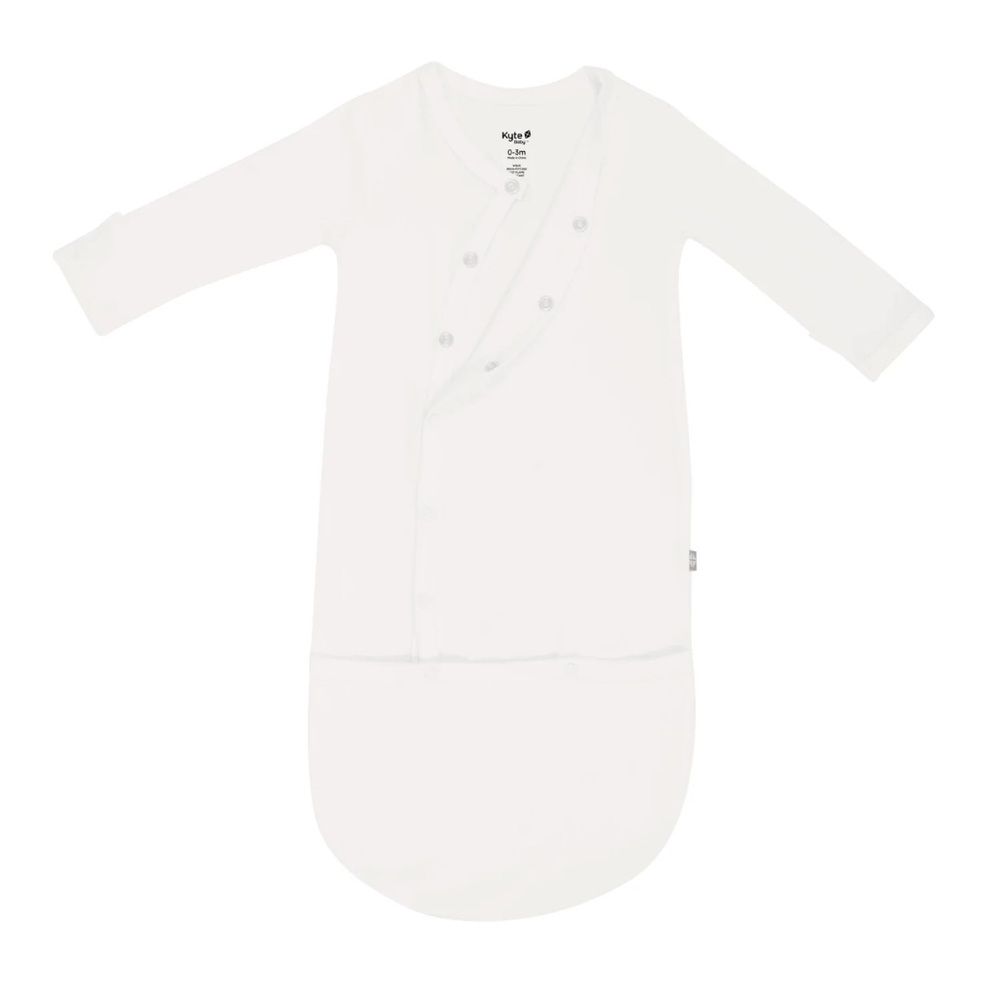 Kyte bamboo bundler newborn in cloud white